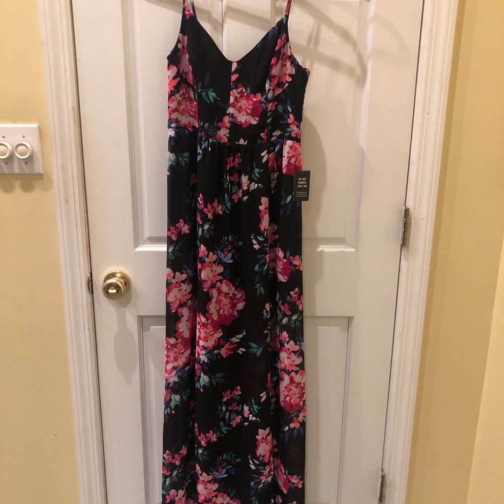 Black floral dress from express